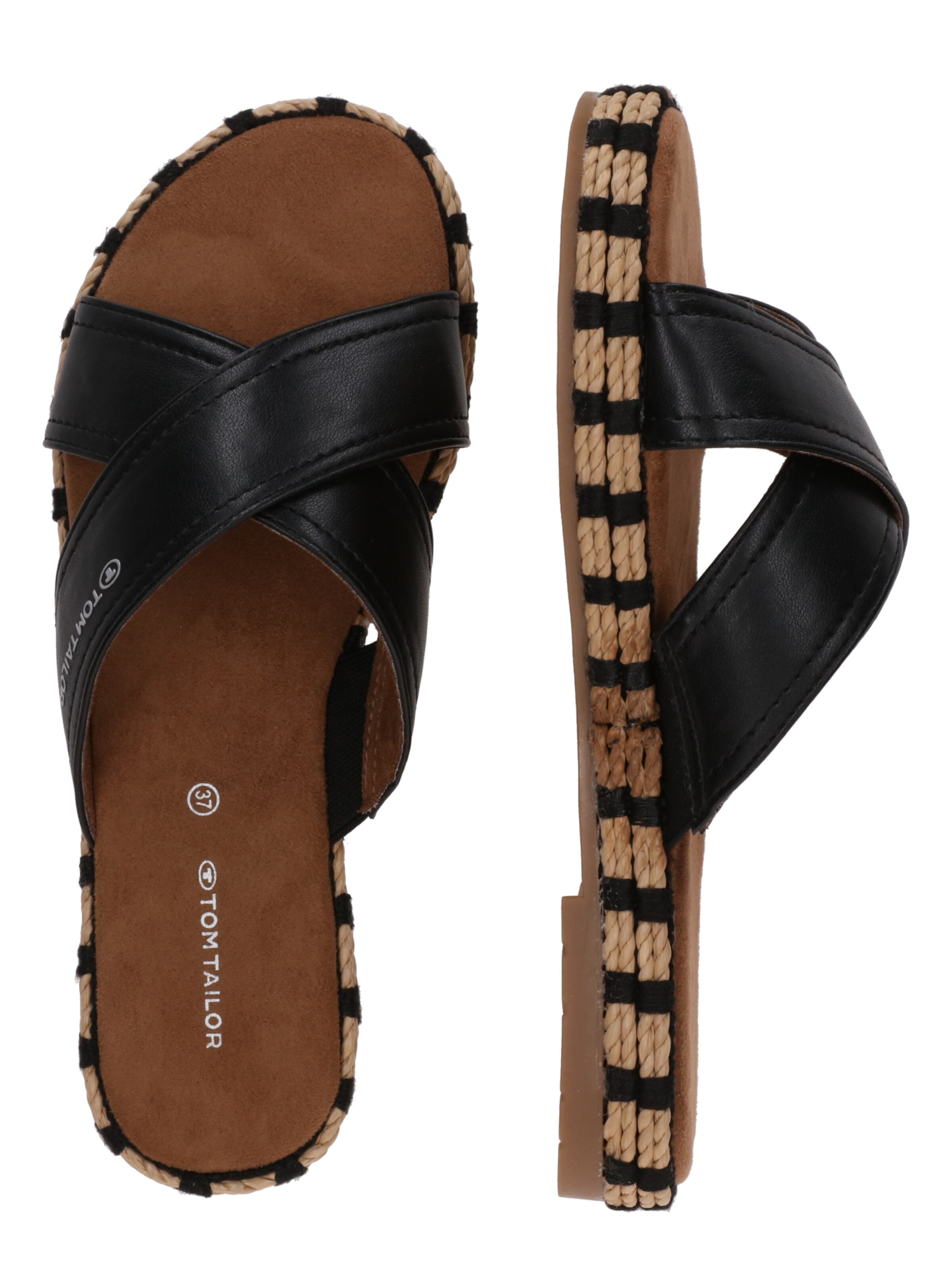 melns TOM TAILOR Ādas čības