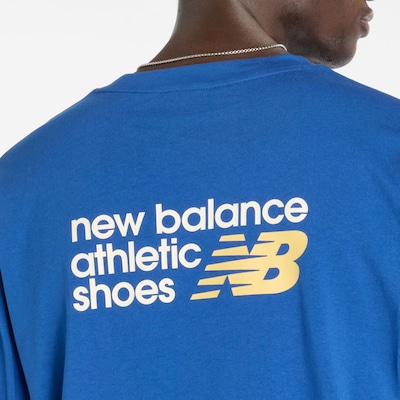 new balance Shirt in de kleur Blauw / Citroen / Wit, Productweergave