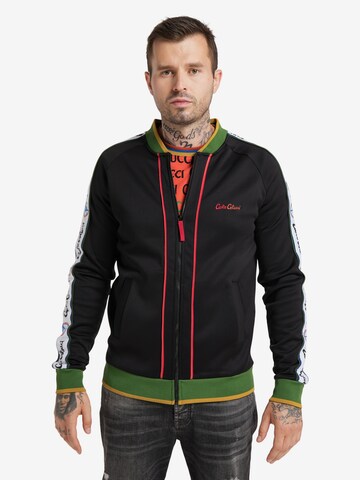 Carlo Colucci Zip-Up Hoodie 'Casaccia' in Black: front