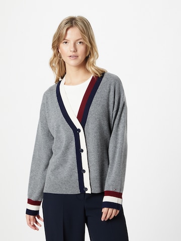 TOMMY HILFIGER Knit Cardigan in Grey: front