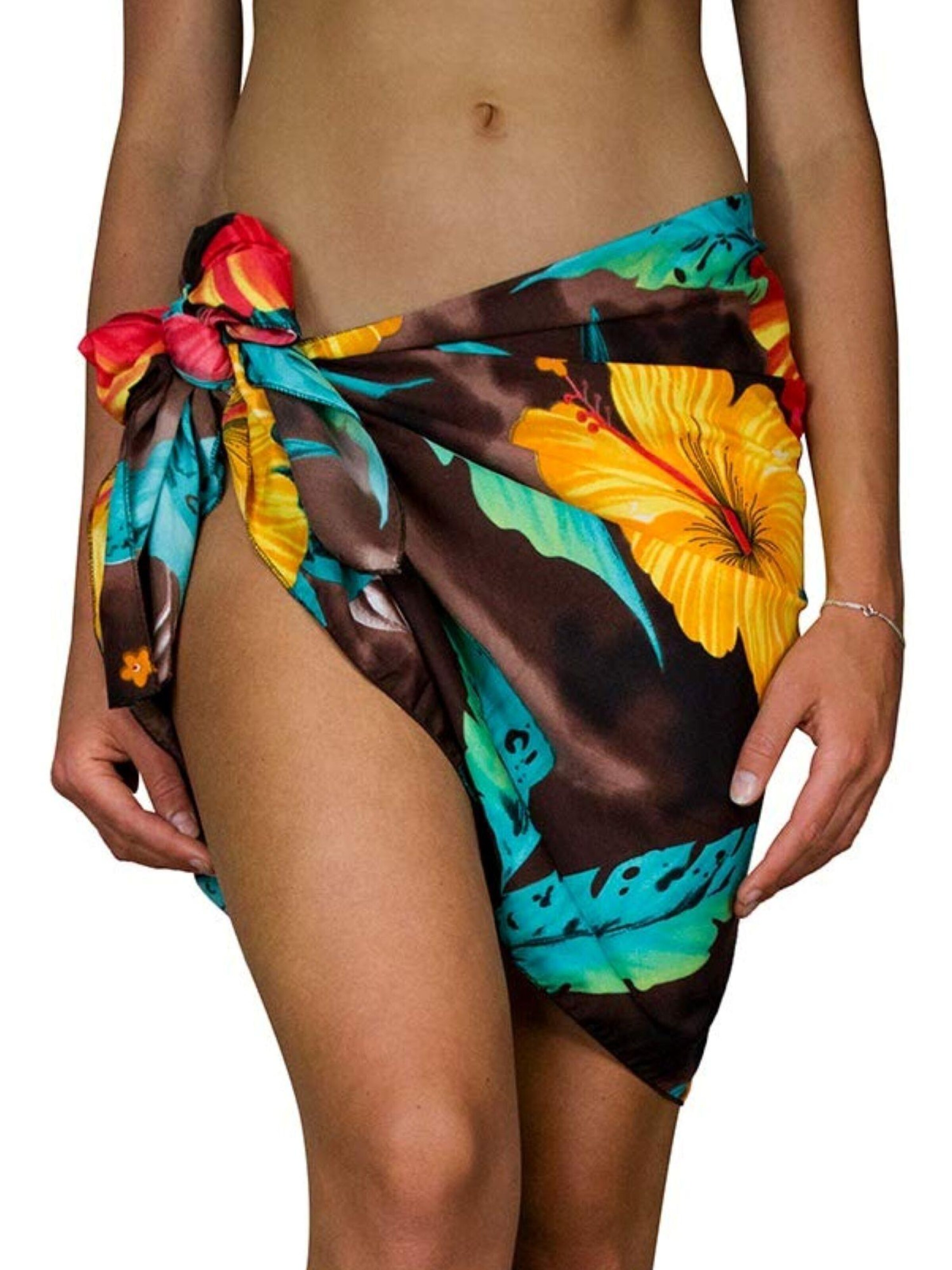 King Kameha Beach Towel 'Big Flower' in Brown: front