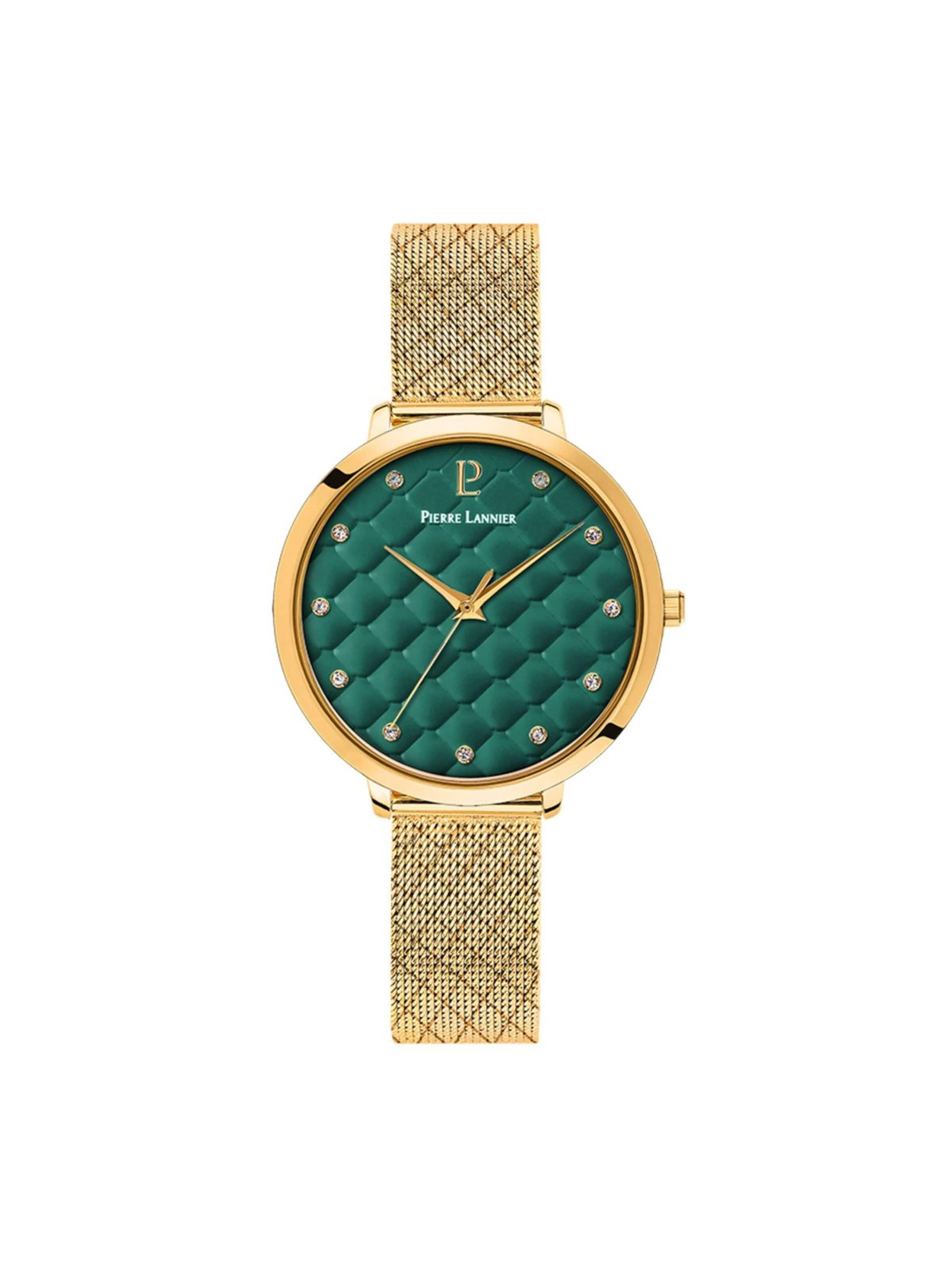 Montre à affichage analogique 'Pierre Lannier - Watch Grace - Quartz watch movement - Watch case width: 35 mm' Pierre Lannier en vert : devant