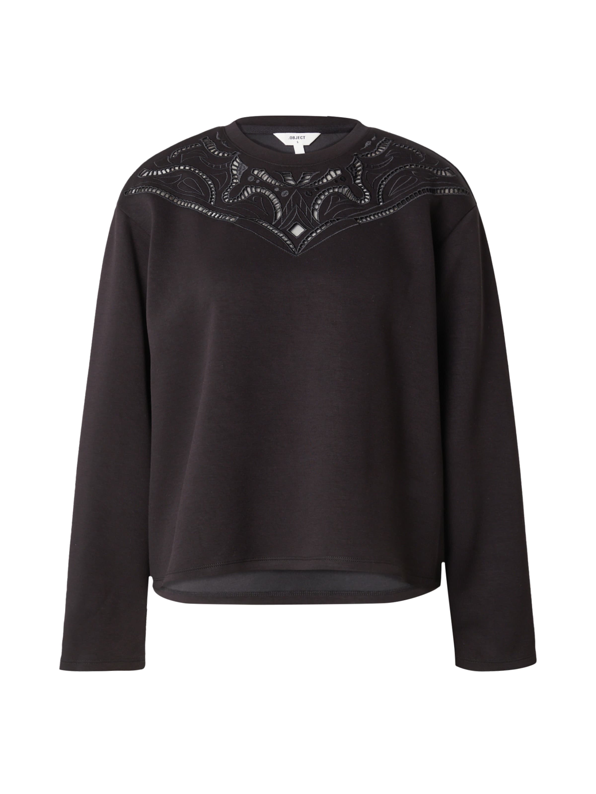 OBJECTSweater majica 'BETZY' - crna boja: prednji dio