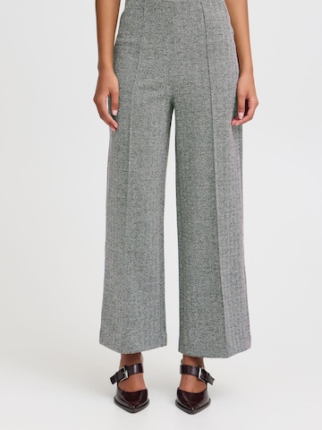 ICHI - Pierna ancha Pantalón chino 'Kate' en gris: frente