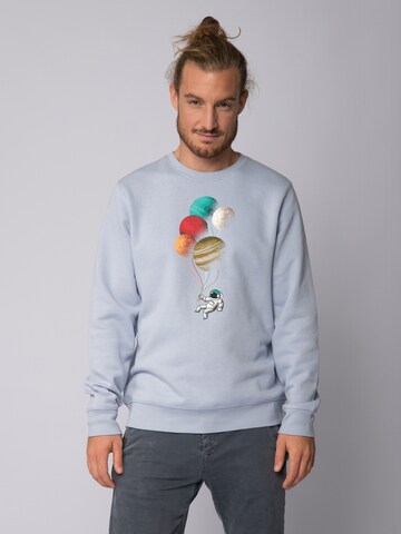 Sweat-shirt ' Balloon Spaceman ' Watapparel en bleu : devant