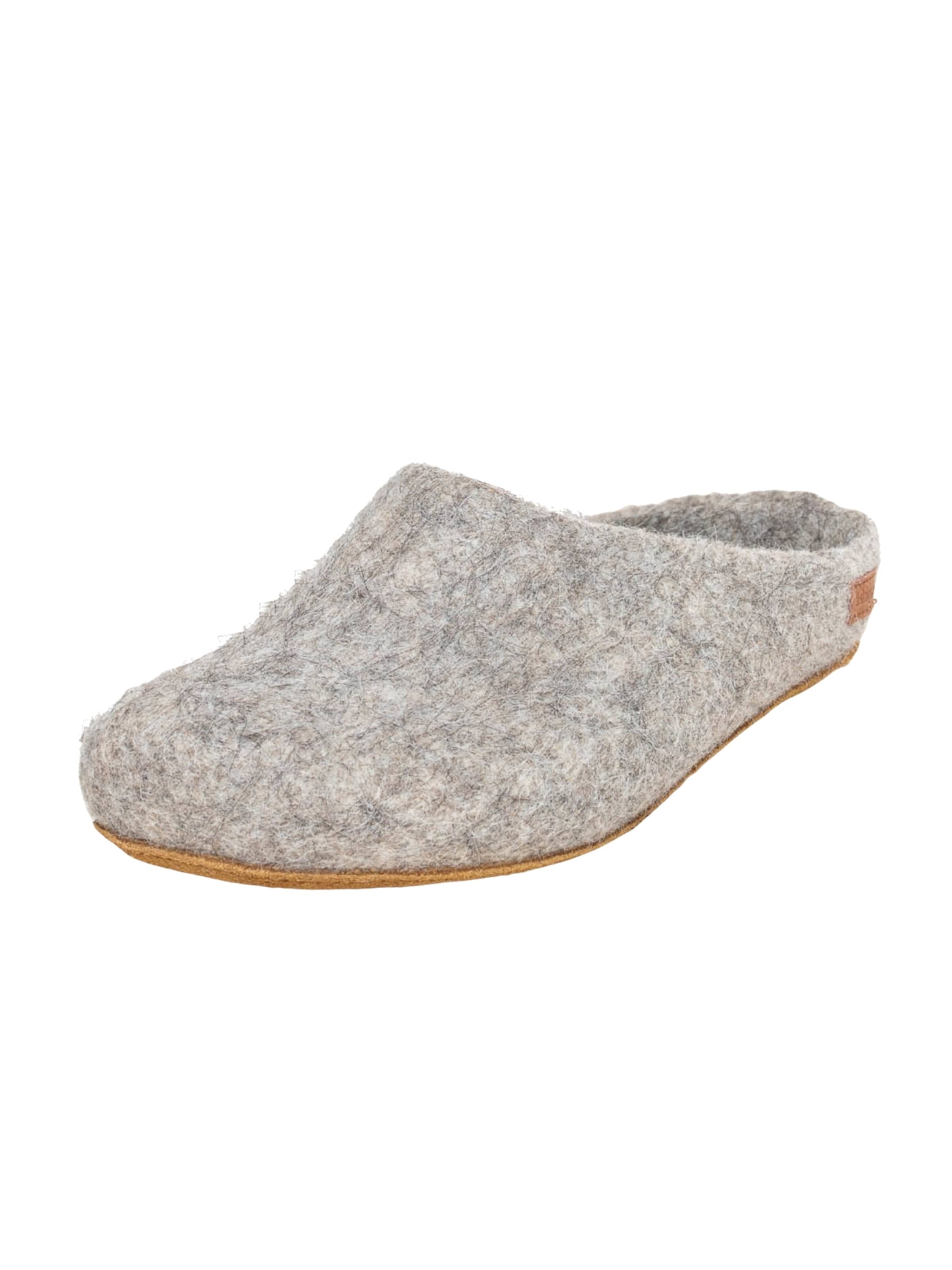 MagicFelt Slippers 'Filzpantoffel Magicfelt 728 Alpaka' in Grey: front