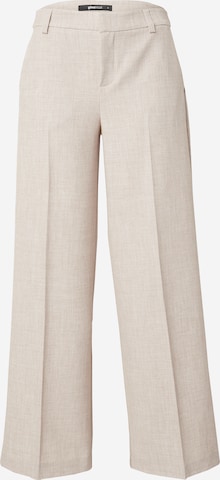 Wide Leg Pantalon à plis Gina Tricot en beige : devant