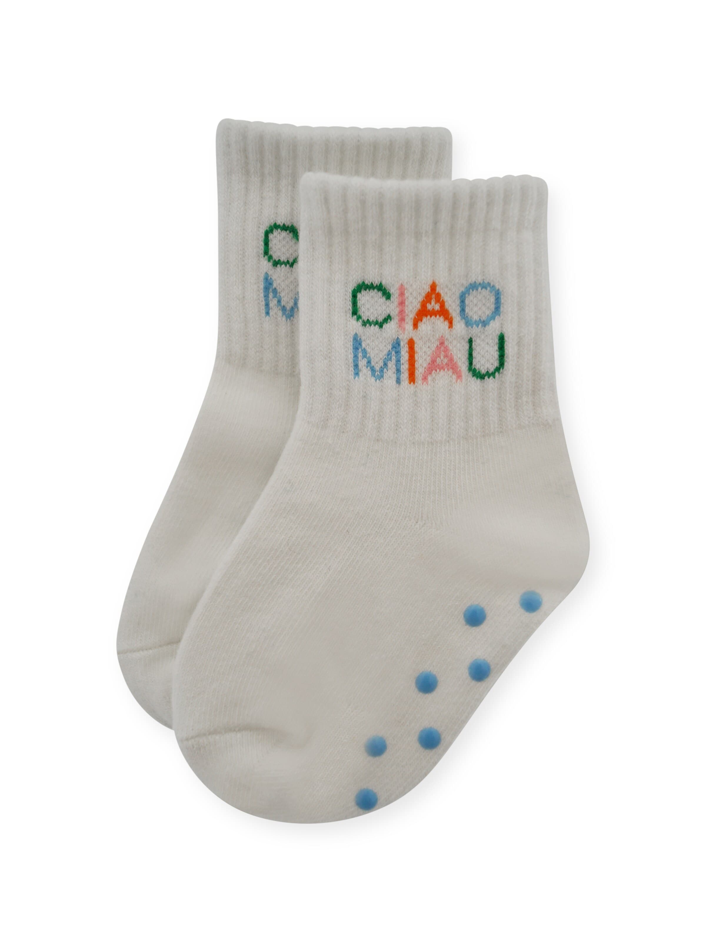 Pippa & Piet Socks 'Ciao Miau' in Blue: front