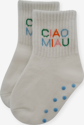 Pippa & Piet Socks 'Ciao Miau' in Blue: front