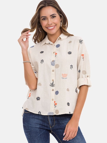 CIPO & BAXX Blouse 'WH130' in Beige: voorkant
