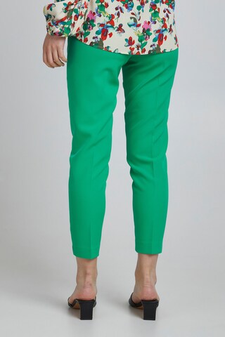 ICHI Slim fit Pleated Pants in Green