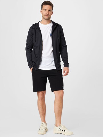 4F Athletic Zip-Up Hoodie in Black