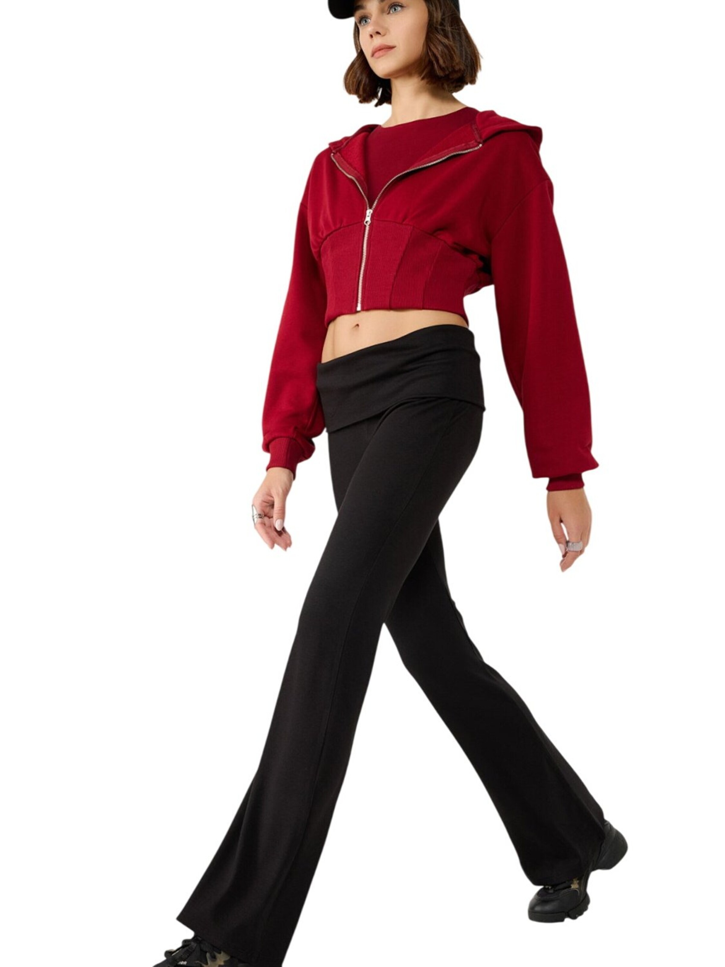 Alexa Dash Flared Trousers in Black