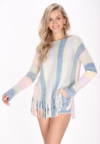 Pull-over IZIA en mélange de couleurs : devant