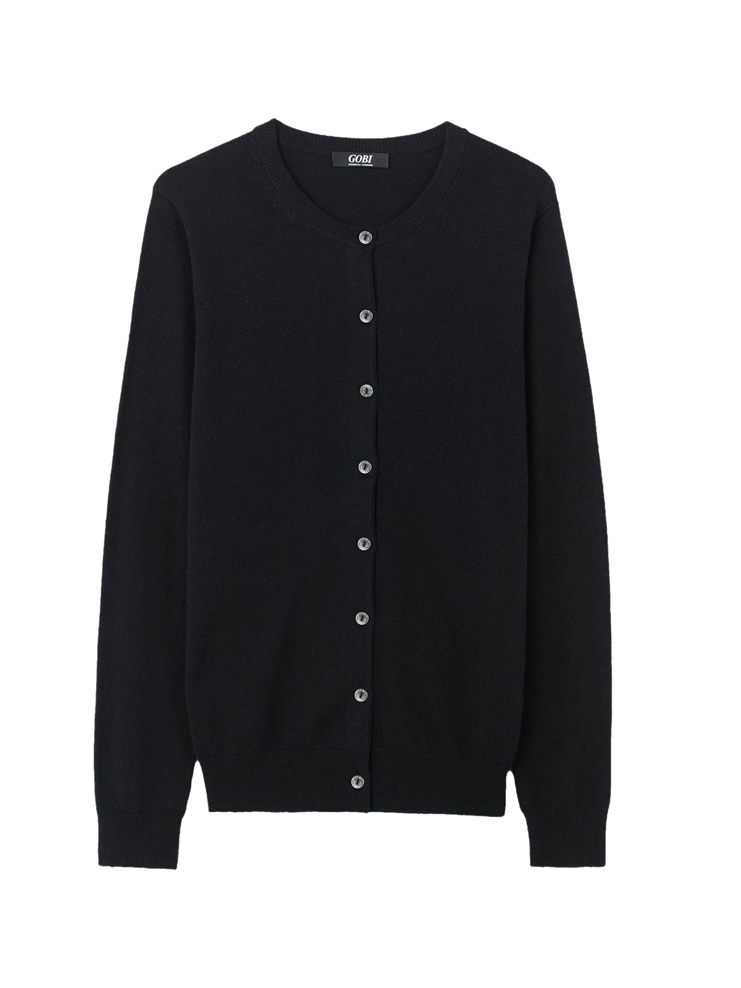 GOBI Cashmere - Cárdigan 'Essential' en negro: frente