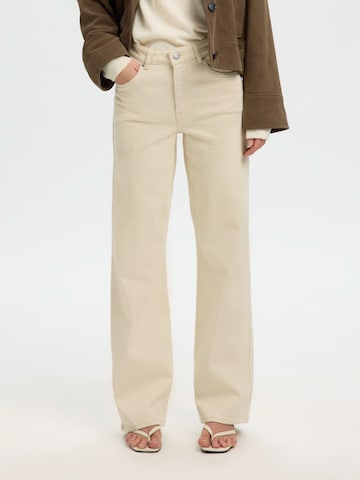 smėlio SELECTED Plačios klešnės Džinsai 'SLFBEA-KORI': priekis