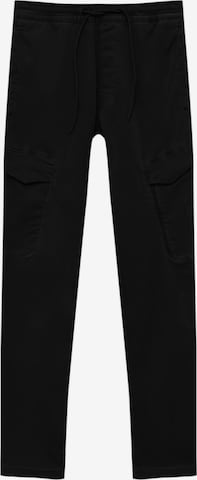 Pull&Bear Regular Cargo trousers in Black: front