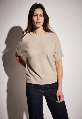 CECIL Feinstrick Kurzarmpullover in Beige: Vorderseite