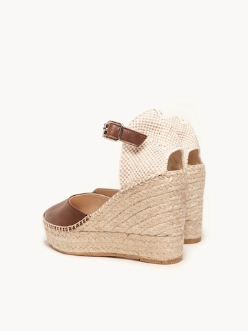 Alhamas - Zapatos destalonado 'Alpargata Cuña 10 cm' en marrón