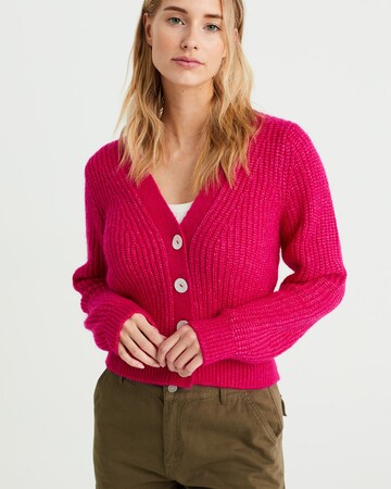 WE Fashion Knit cardigan in Pink: front
