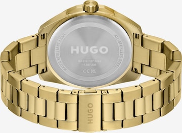 HUGO Red Analog Watch in Gold