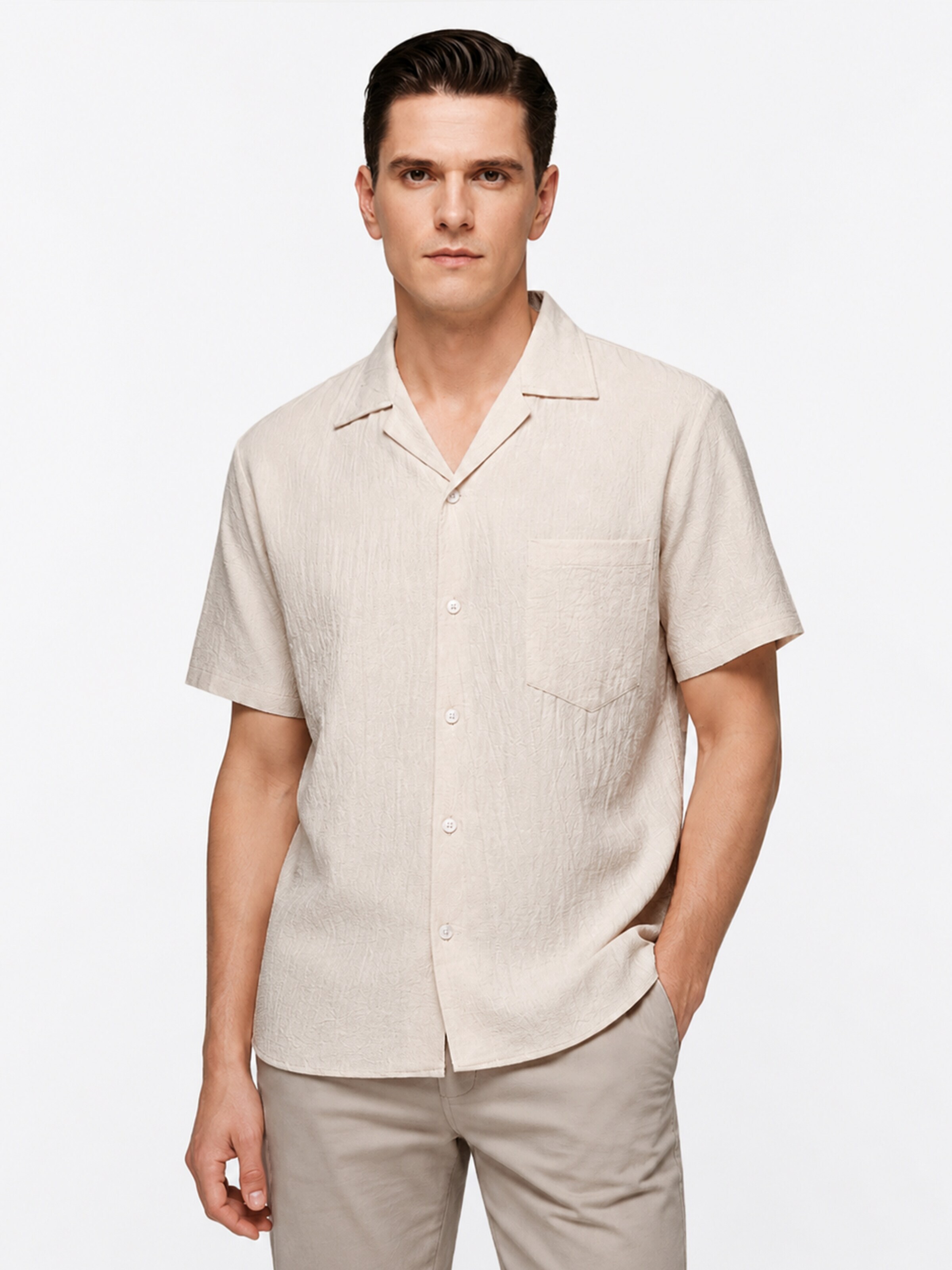 ALLTHEMEN Comfort fit Button Up Shirt 'Flut' in Green