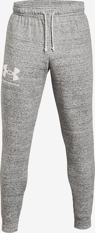 UNDER ARMOUR Tapered Workout Pants 'Rival' in Grey: front