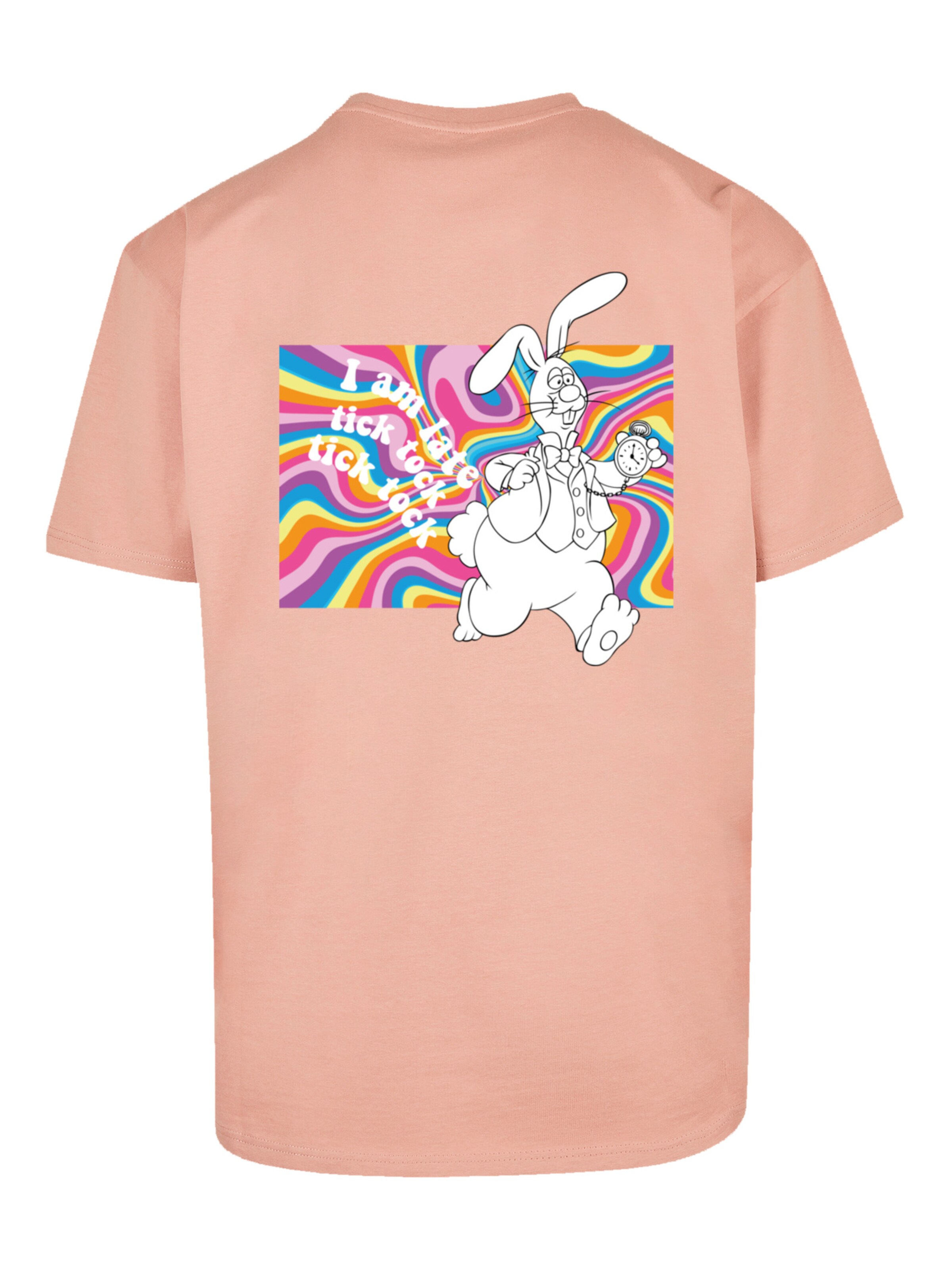 F4NT4STIC Shirt 'Alice im Wunderland Uhr Hase Heroes of Childhood' in Pink