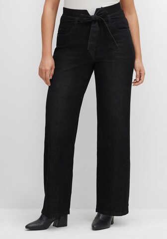 SHEEGO Wide leg Jeans in Black: front
