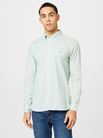 TOMMY HILFIGER Slim fit Button Up Shirt in Green: front
