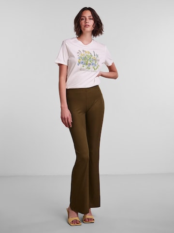PIECES Flared Pants 'Toppy' in Green