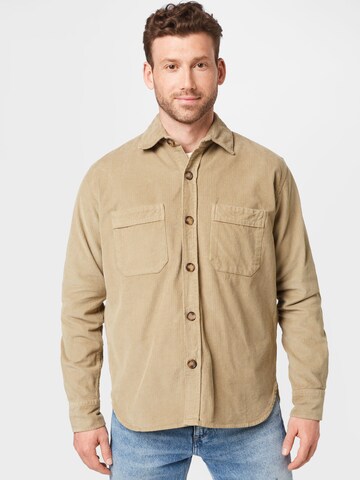 Coupe regular Chemise forét en beige : devant