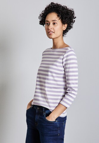 STREET ONE Gestreiftes Shirt in Lila: Vorderseite
