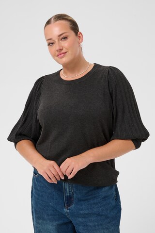 KAFFE CURVE Sweater in Grey: front