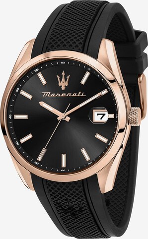 Maserati Analoguhr in Schwarz: predná strana