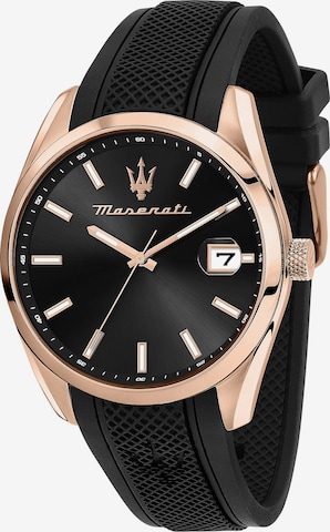 Maserati Analoguhr in Schwarz: predná strana