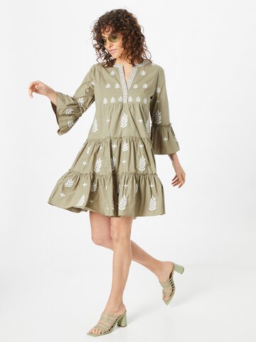 Flowers for Friends Shirt Dress in Beige