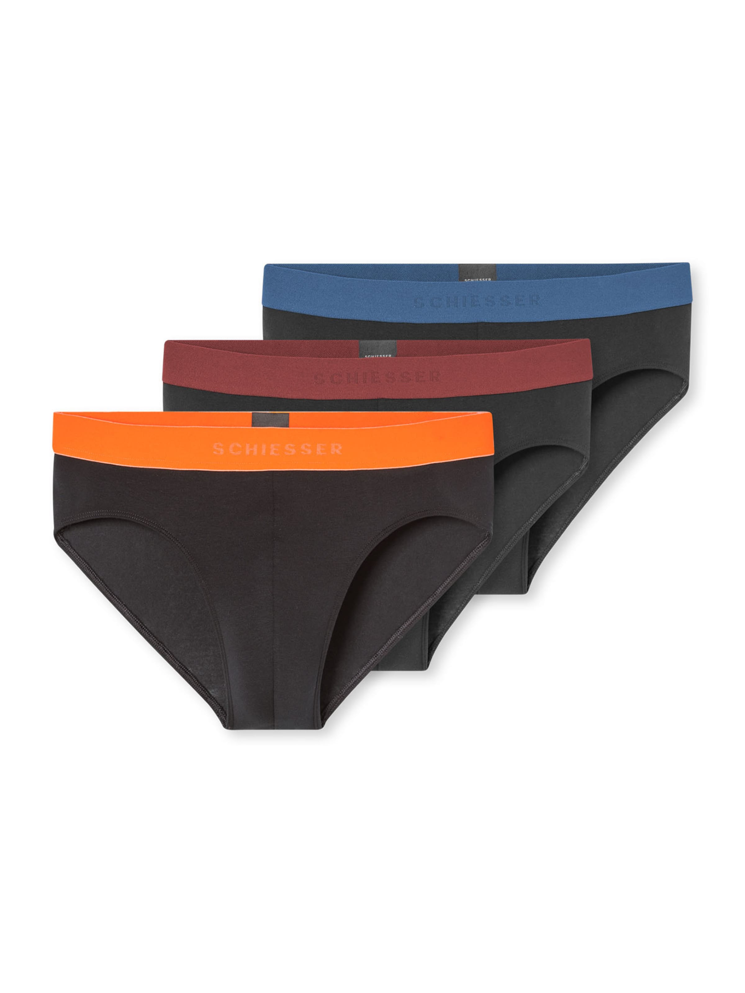 SCHIESSER Slip '955' en opal / anthracite / orange / rouge foncé, Vue avec produit