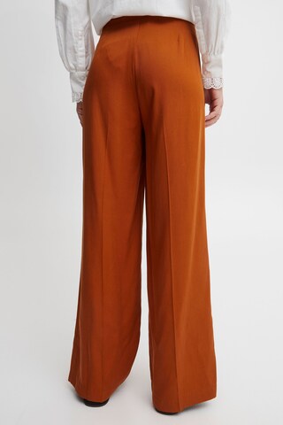 Atelier Rêve - Pierna ancha Pantalón de pinzas 'Lenni' en marrón