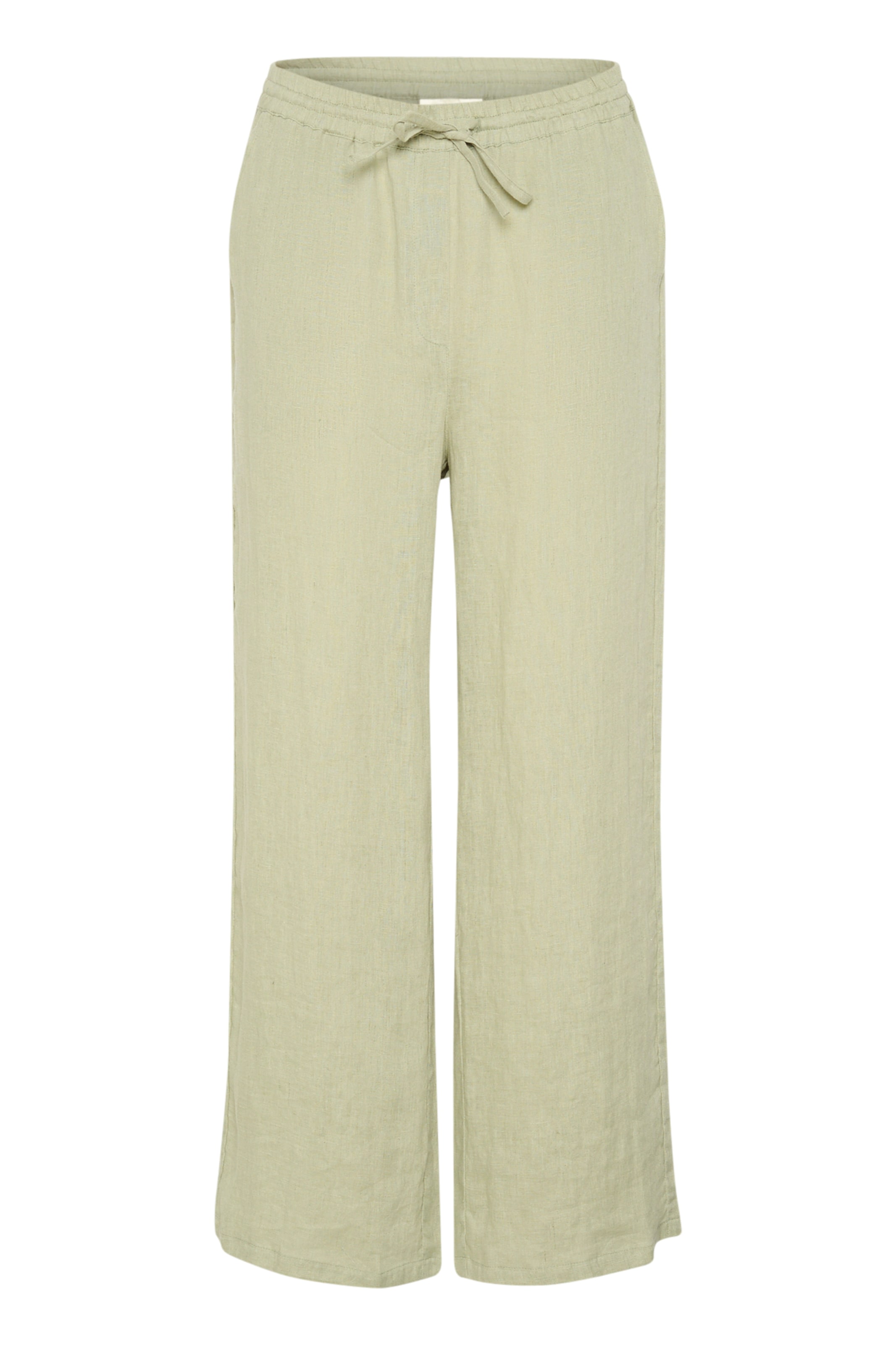 Cream Wide leg Trousers 'Bellis' in Green: front