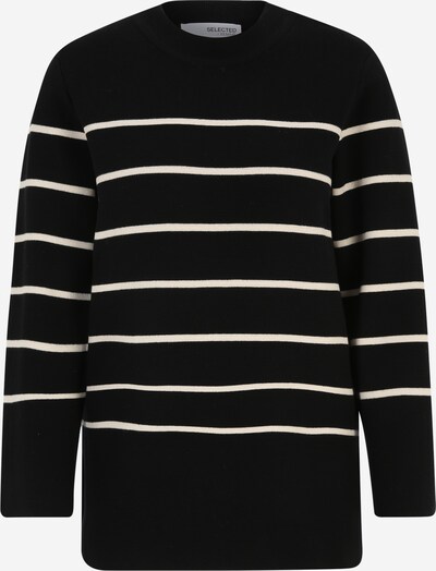 Megztinis iš Selected Femme Petite, spalva – juoda / balta, Prekių apžvalga