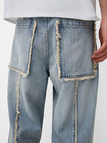 Bershka Wide Leg Jeans in Blau