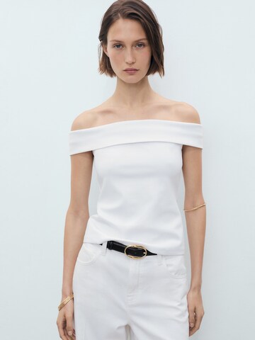 MANGO Top 'PEPE' in White: front