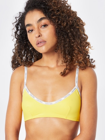 Calvin Klein SwimwearBustier Bikini gornji dio - žuta boja: prednji dio