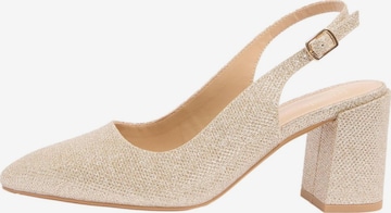 Escarpins à bride arrière Friends Like These en or : devant