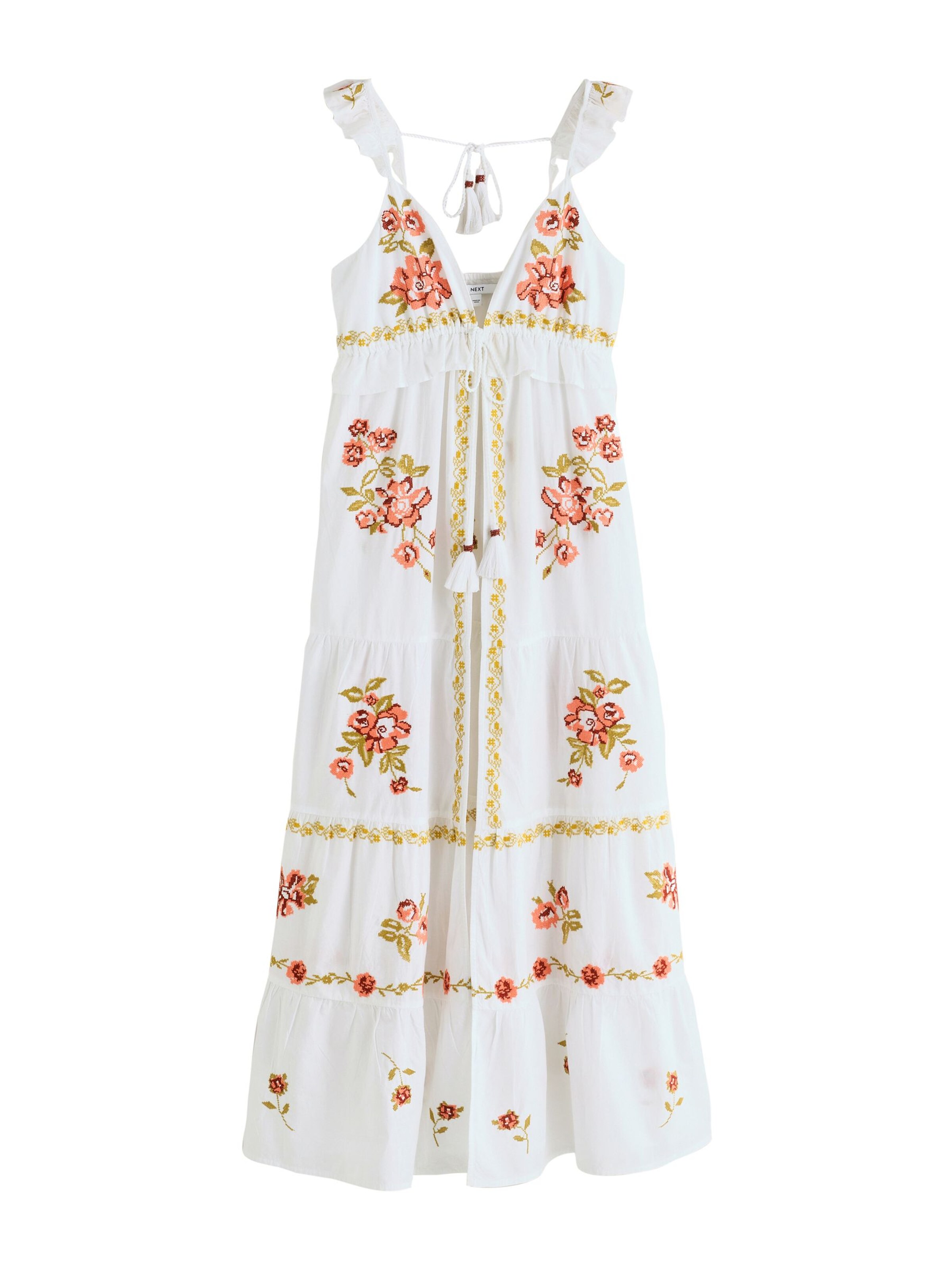 Next Strandkleid in 36-38 in oliv / altrosa / bordeaux / weiß, Produktansicht