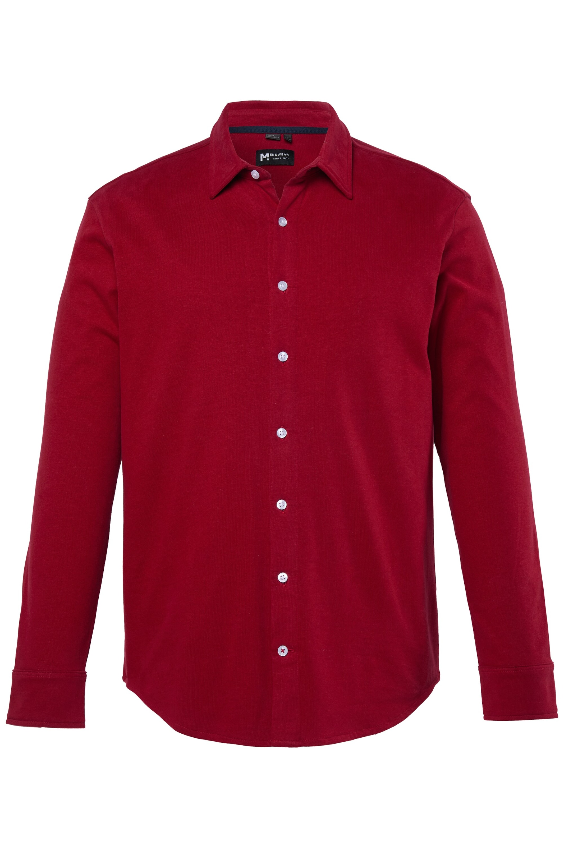 Men Plus Slim Fit Hemd in Rot: Vorderseite