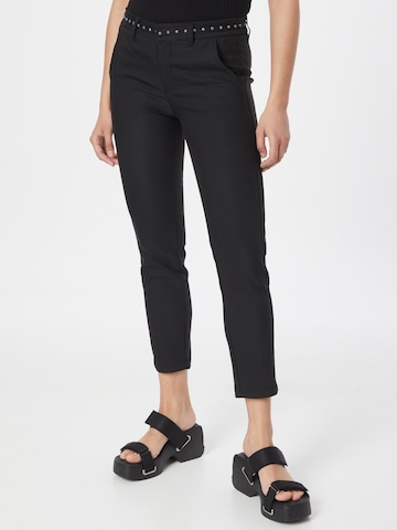 FREEMAN T. PORTER Slim fit Chino Pants 'Claudia Polyneo' in Black: front