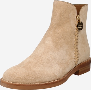 See by Chloé Ankle Boots 'LOUISE' in Beige: front