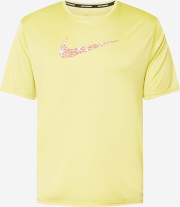 T-Shirt fonctionnel 'Miler' NIKE en jaune : devant